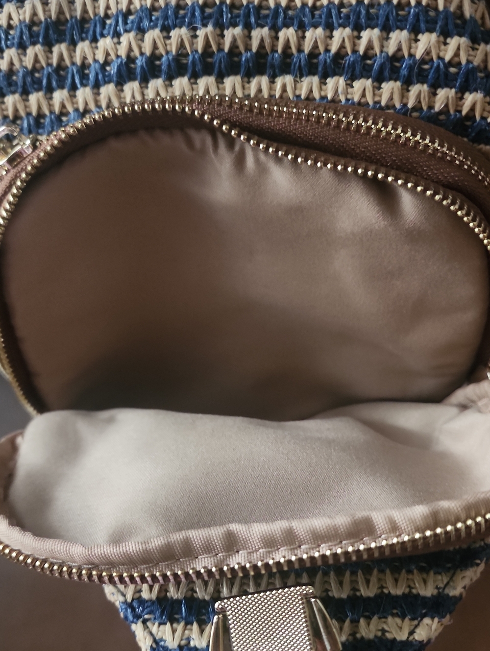 Blue and Brown Mini Woven Slingbag - Picture 7 of 8